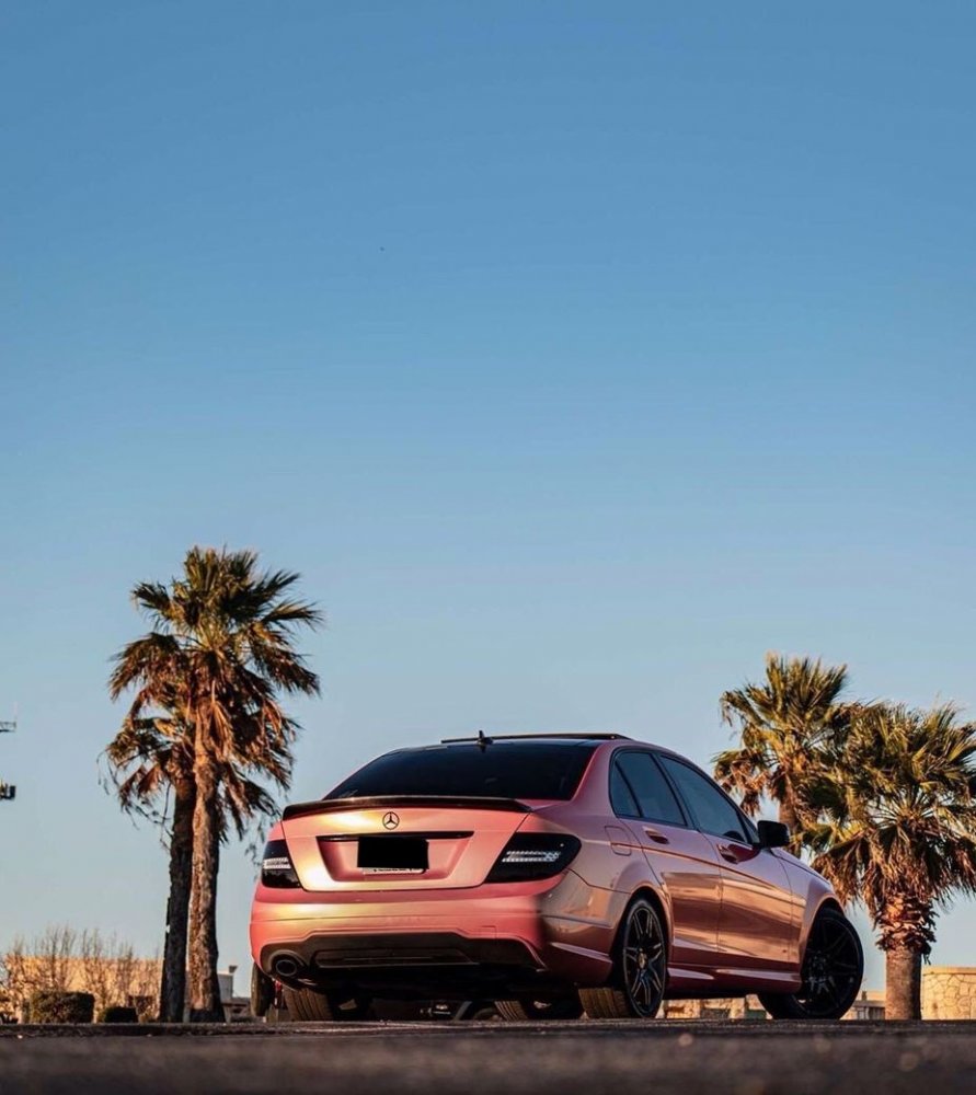 Оклейка пленкой Mercedes цвет candy metallic RB08 Coral Peach 1